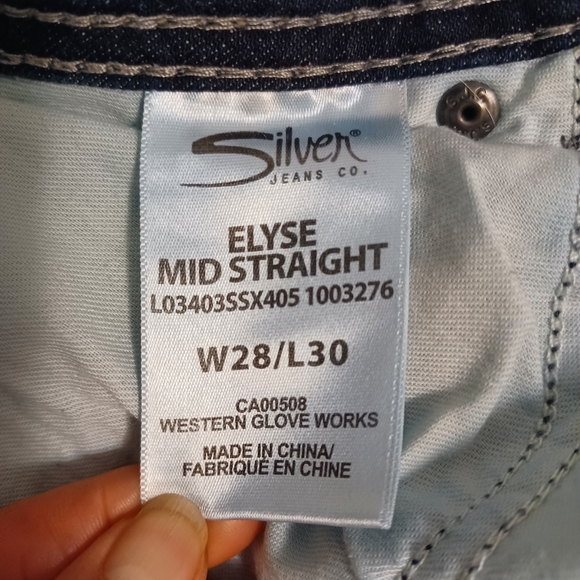Silver Elyse Mid- Straight Women's Jeans 28W, 30L. - Picture 7 of 8